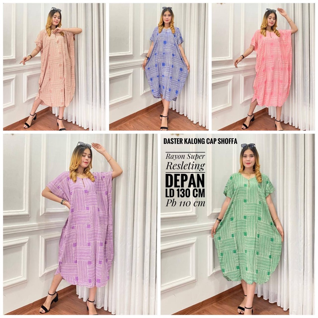 Home Dress Wanita Model Kelelawar Bahan Rayon Daster Lowo Batik Cap