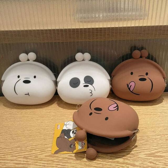 MINISO X WE BARE BEARS 3WRN SILLICONE COIN PURSE WBB 