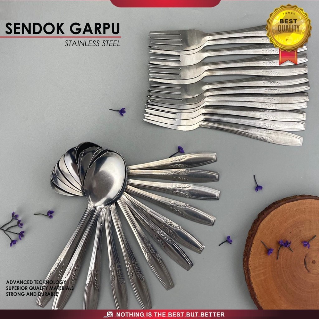 sendok dan Garpu Set Stainless Isi 24pcs Set Peralatan Makan / Sendok Garpu / Cutlery Set