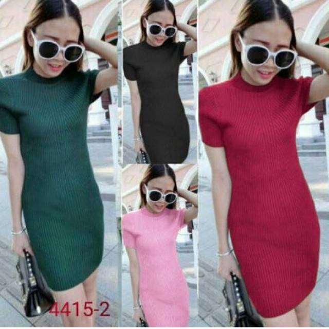 Halter Bodycon Neck Dress Rajut