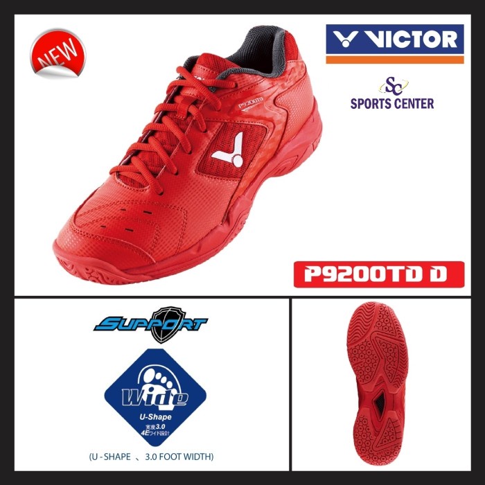 New  Sepatu Badminton Victor P 9200 / P9200 Td Red