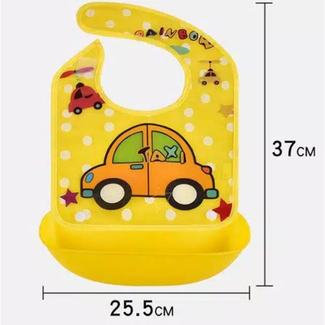 BB-029 Celemek Wadah Bayi Silikon Tahan Air Motif Lucu