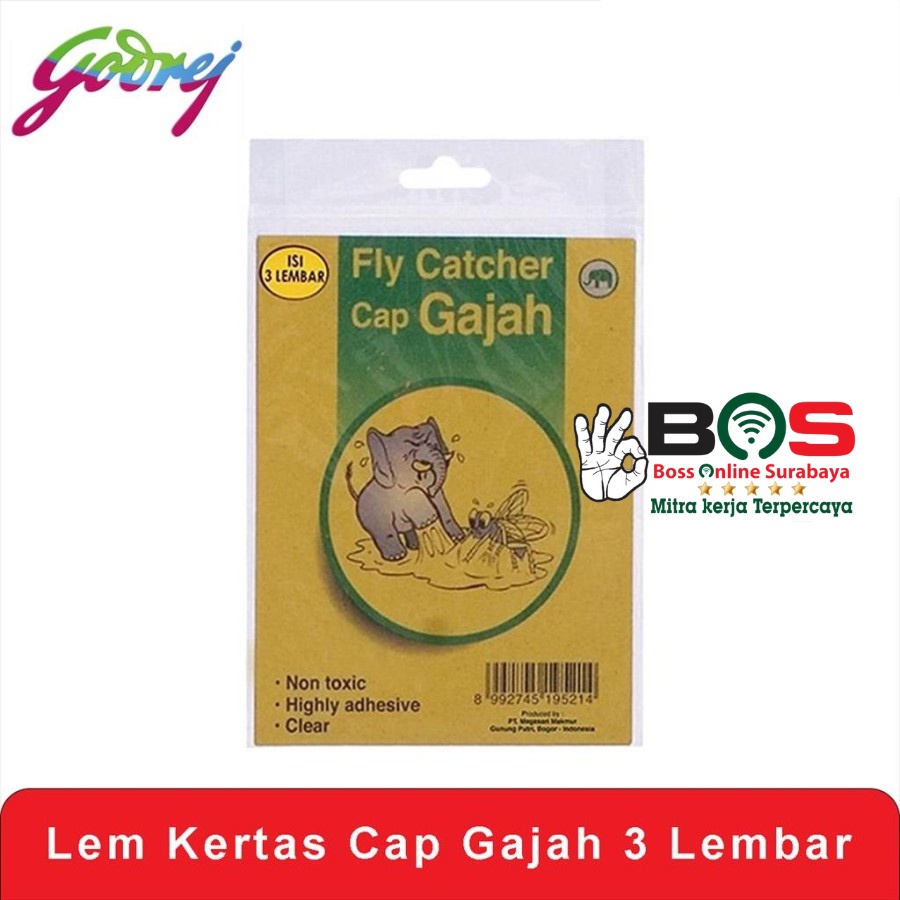 Lem Kertas Lalat Cap Gajah Lem Lalat 3 Lembar ada 3 Pcs Perangkap Lalat Lengket