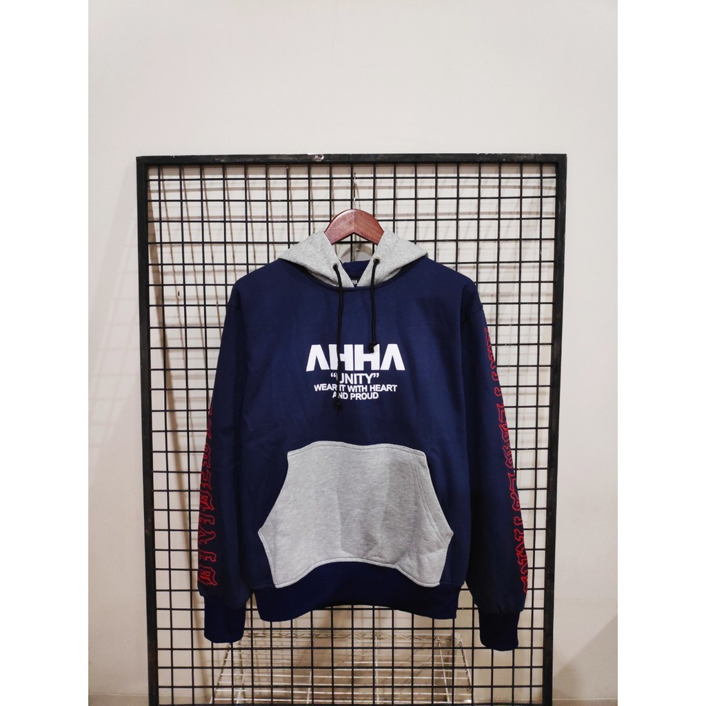 SWEATER HOODIE PREMIUM MURAH AHHA UNITY NAVY