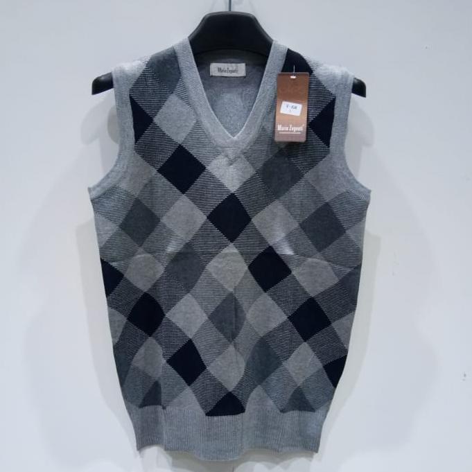 Mario Zegnoti - Sweater Rompi Rajut Bapak Krah V Pria Import (#V6)