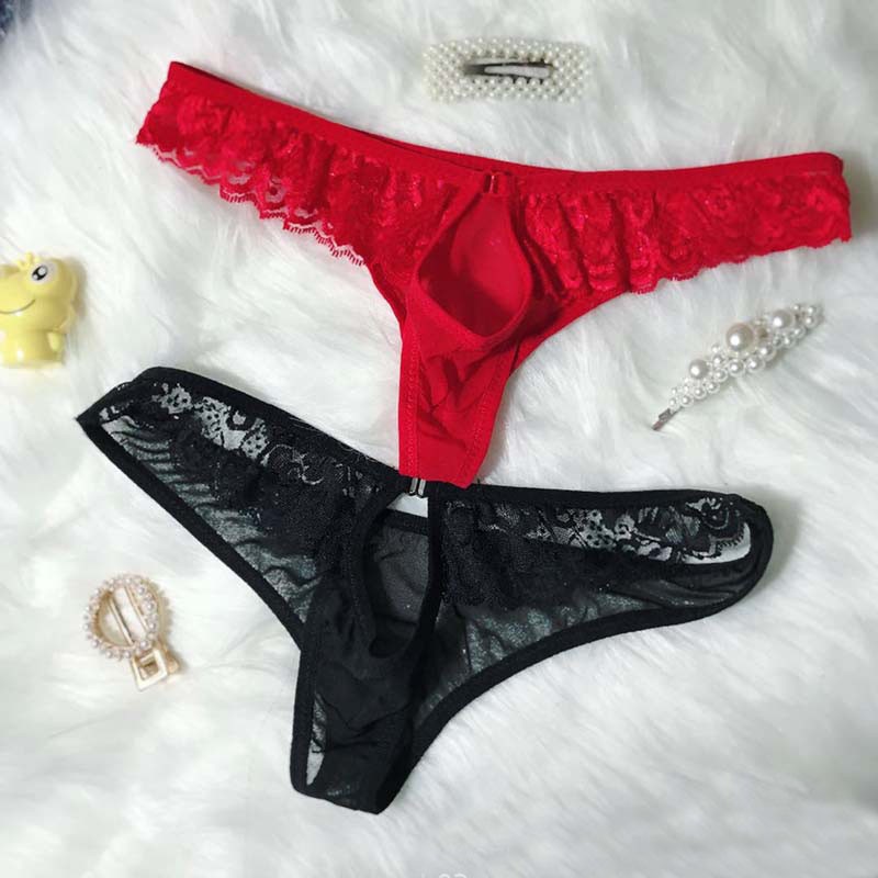 (Bayar di Tempat) Celana Dalam Pria Thongs Panties Open Crotch Underwear Sexy G-String Y052