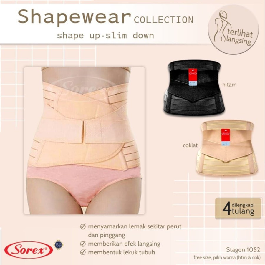 stagen korset pelangsing sorex 1052 8052 slimming corset pasca melahirkan