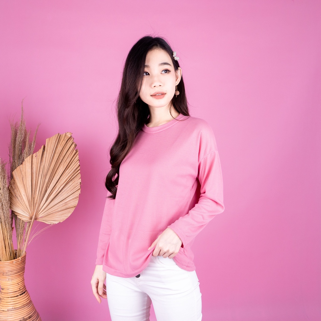 IL - Clarissa Top Knit RIB | Longsleeve Wanita Atasan Wanita Muslim