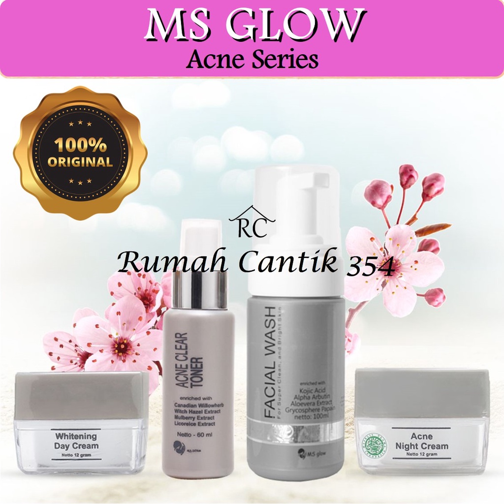 MS Glow Paket Wajah Acne Series Basic Rumah Cantik 354 Paket Perawatan Peradangan Jerawat di Wajah