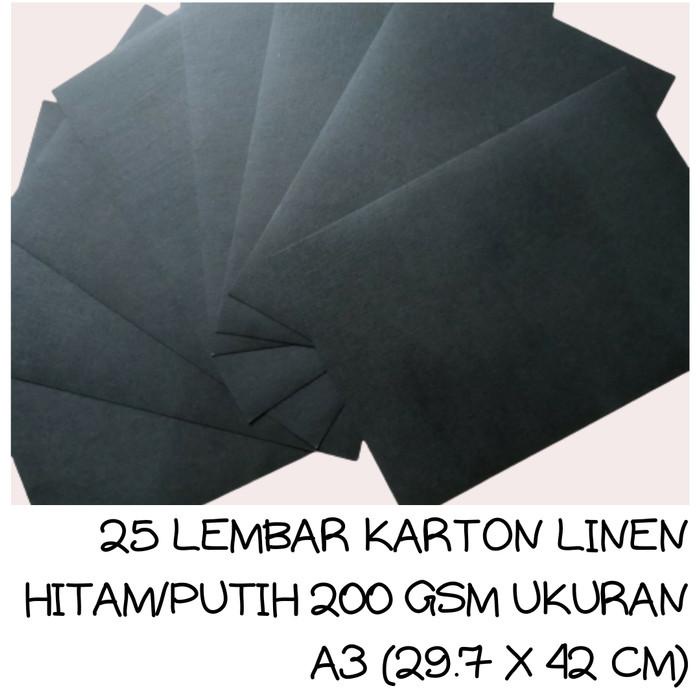 

25 Lembar/A3/Karton Linen Hitam/Karton Linen Putih/200Gsm