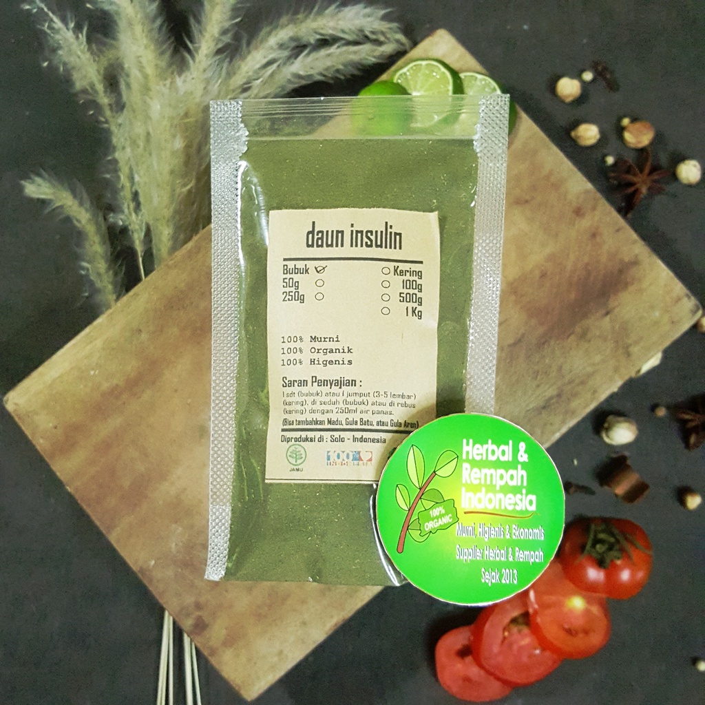 

Daun Insulin Bubuk - 100 GR / REMPAH / JSR / 100% MURNI