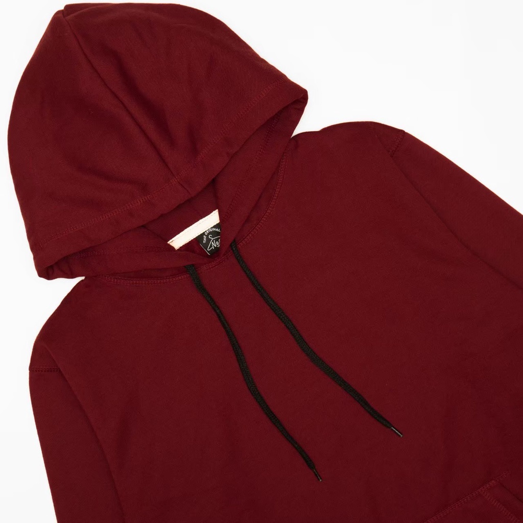 Hoodie Jumper Originals Premium Fleece Logo Pria Wanita - Maroon