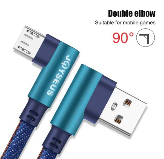 joyseus micro usb cable 2,4A 90 degree kabel data cable cowboy braded