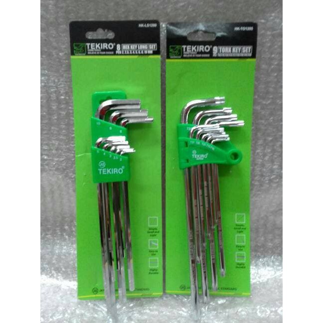 Kunci L Tekiro Set Bintang Dan Biasa - Kunci L Set Tekiro Panjang 2 Set