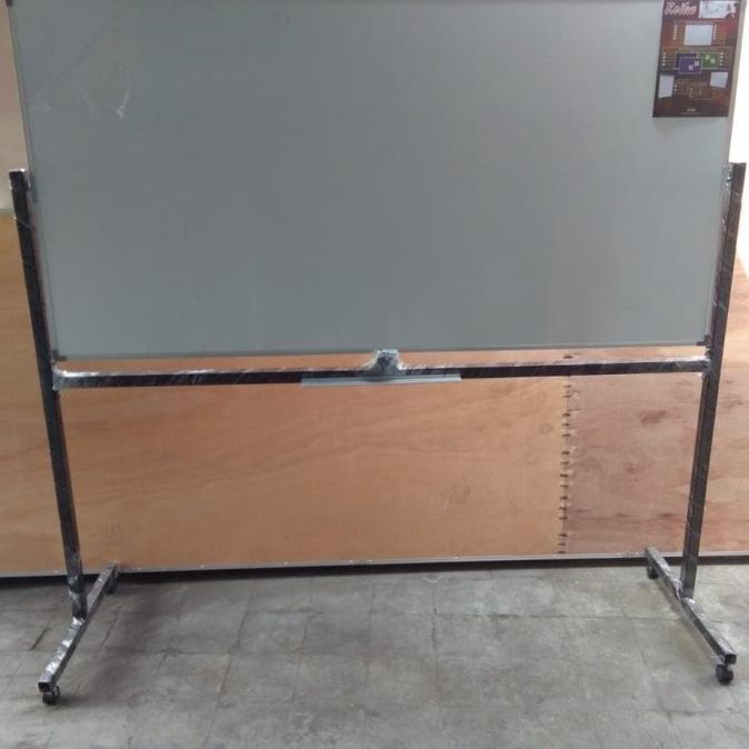 

White board ukuran 240 x 120, double face, kaki