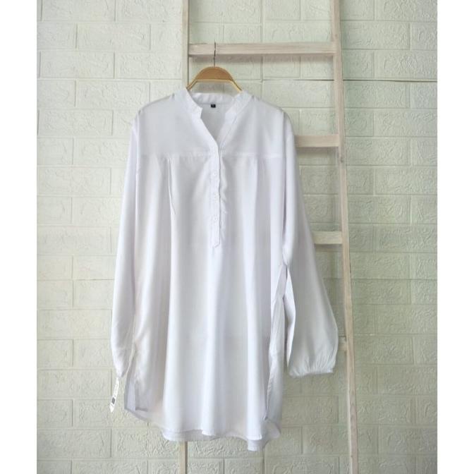 BLOUSE WANITA BLOUSE POLOS VISCOSE PUTIH BERKUALITAS