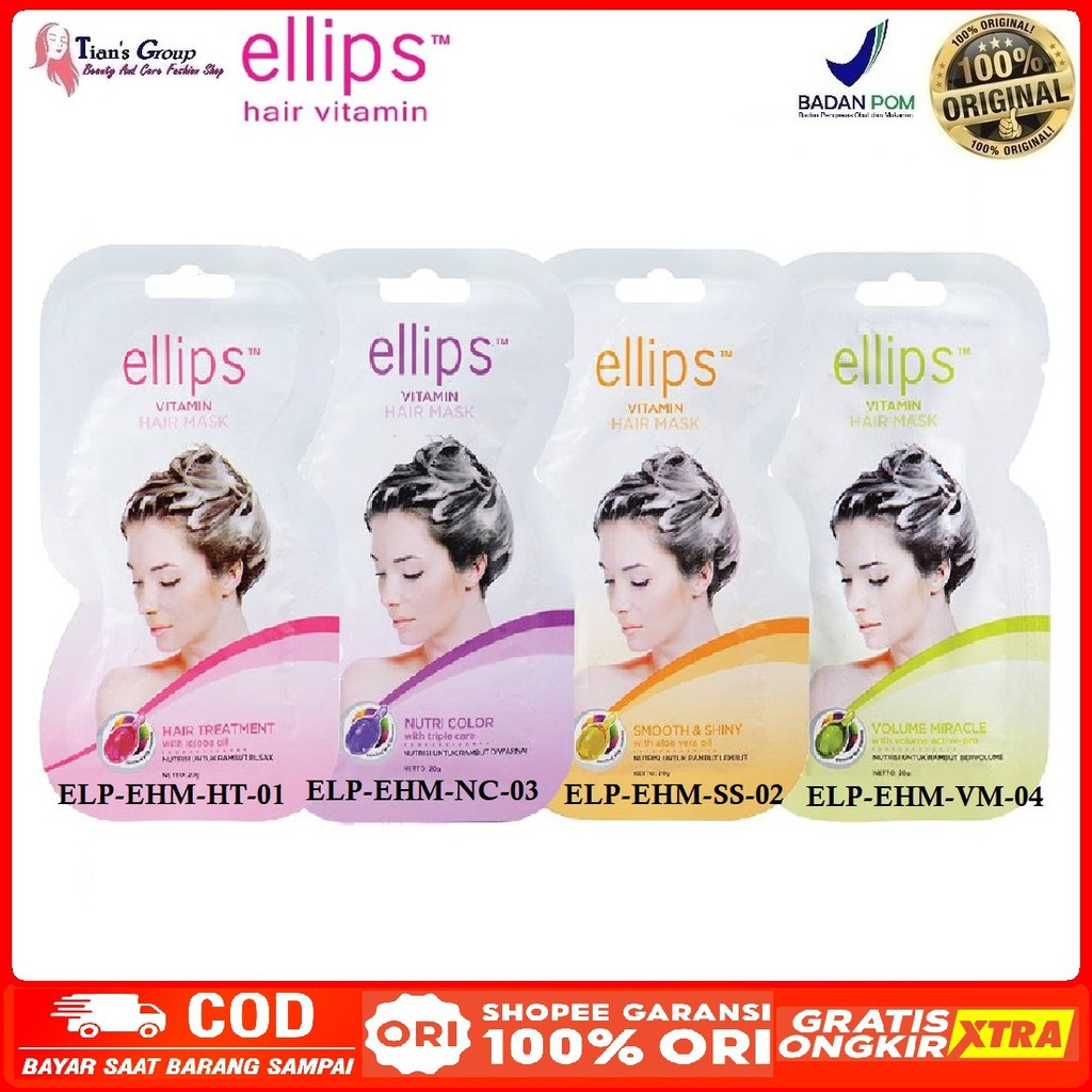 Masker Rambut Ellips Hair Mask Sachet 20 gr Original Halal Bpom