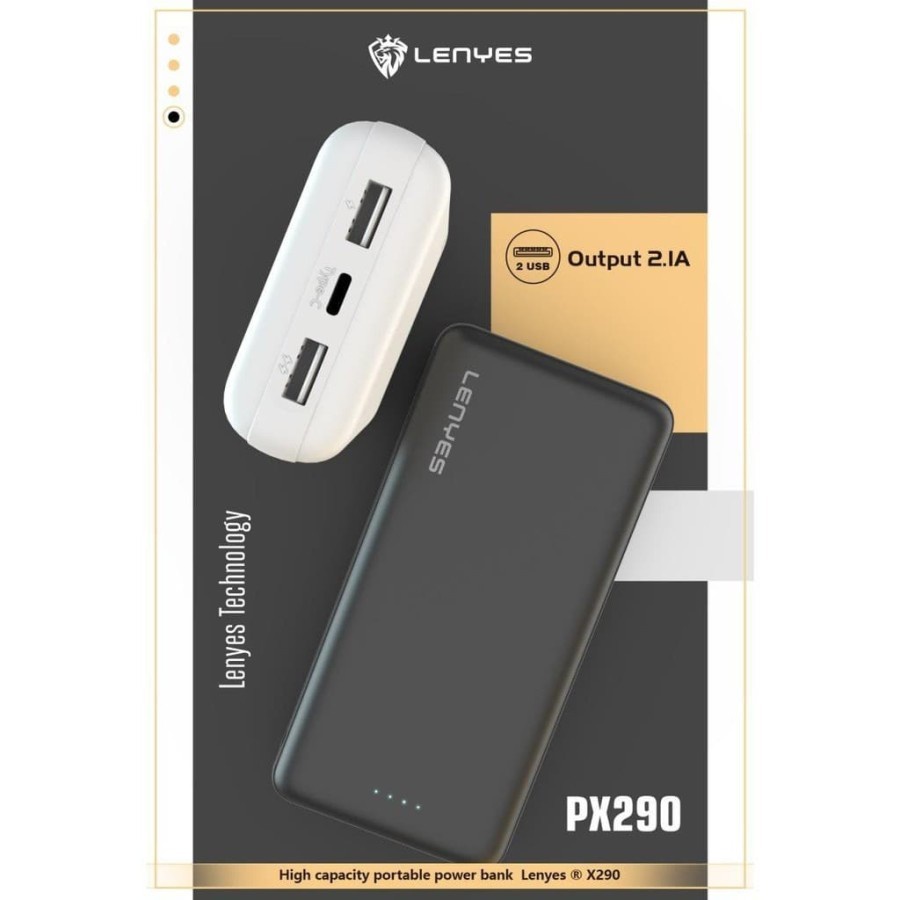 PX290 - POWERBANK LENYES PX290 20000mah powerbank 2 usb portable