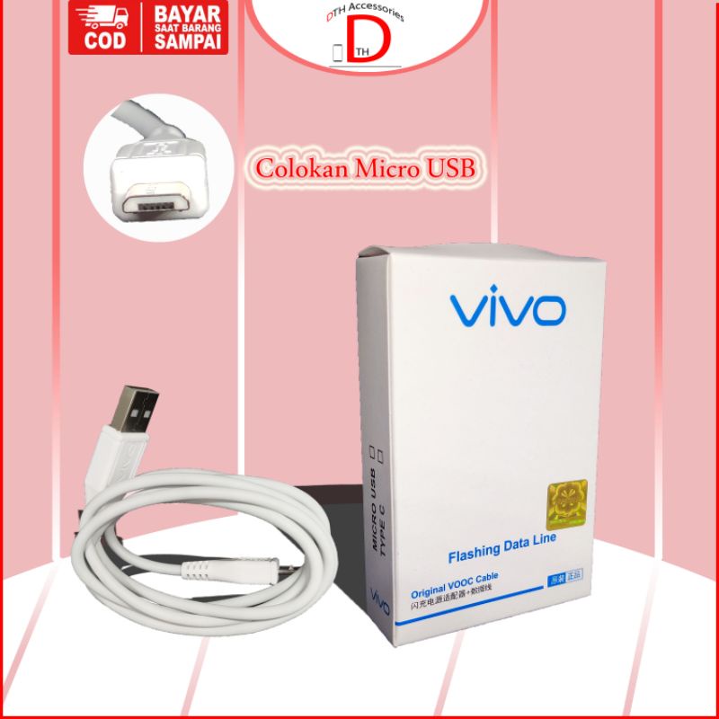 Kabel Data Vivo Original Y12, Y15, Y17, Y19, V11, V11 Pro, V15, V15 Pro 2 Ampere Fast Charging