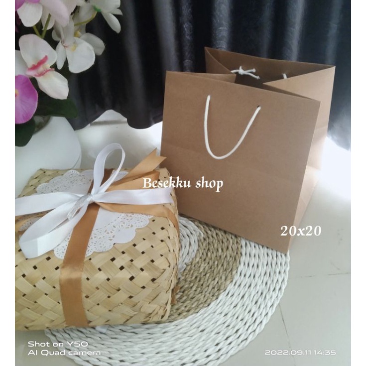 

paperbag besek nasi 18x18 tas kertas coklat polos