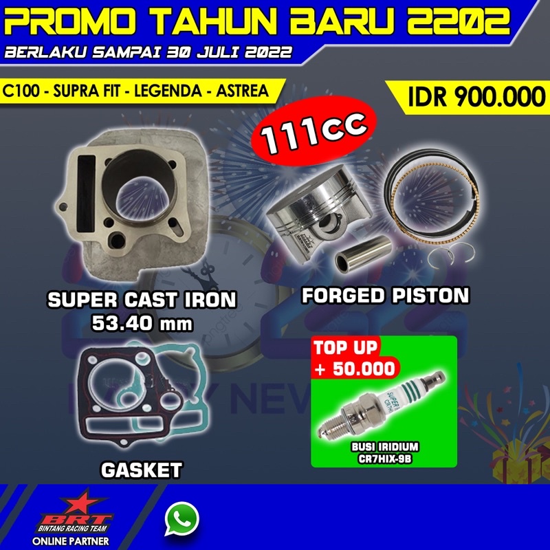 blok dan piston 53.4 c100/legenda/astrea/supra fit BRT