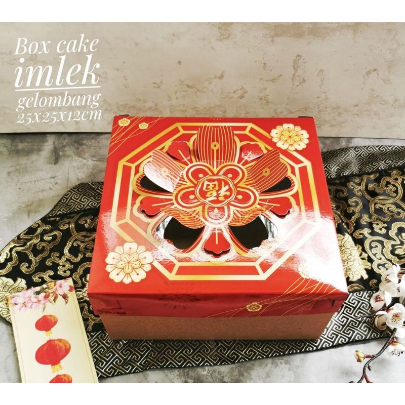 box Dus kue hampers imlek CNY Gelombang 25x25x12 cm