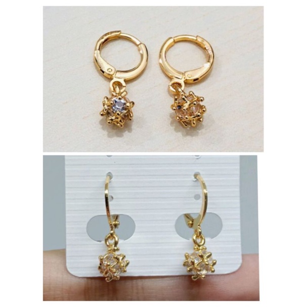 Ramk235  Anting xuping wanita lapis emas dgn mata zircon