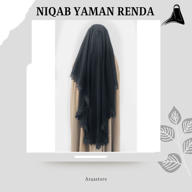 Niqab Yaman renda / niqab yaman / niqab pony / cadar yaman / niqab bandana / niqab poni / niqab yama