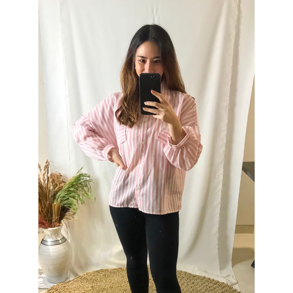 [BISA COD] ELLA TOP - Atasan Kemeja Casual Trendy / Baju Bangkok Premium Import