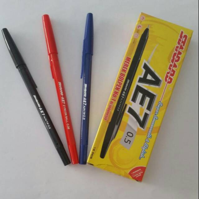 

[GRAND MEDIA] BALLPOINT / PULPEN STANDARD AE7 HITAM / BIRU / MERAH ALFATIP 0.5 / 1 PCS