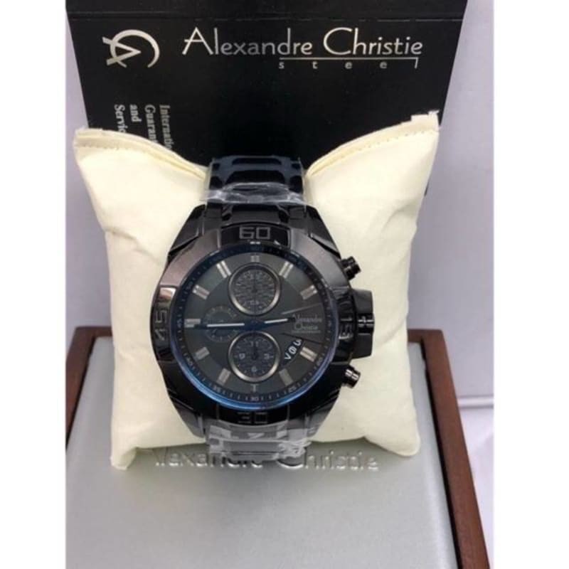 Jam Tangan Pria Alexandre Christie 6224 Black / Alexander Christie Pria AC 6224 Original