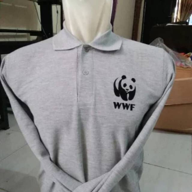Tshirt baju kaos kerah lengan panjang WWF