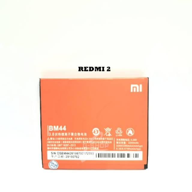 BATERAI / BATTERY / BATRE XIAOMI REDMI 2 / BM44 ORIGINAL