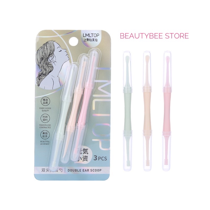 EAR PICK/ KOREK KUPING/ PEMBERSIH TELINGA STERIL 2 IN 1 ISI 3 PCS (TOP-104)