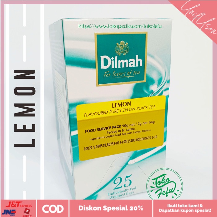 

⭐COD⭐ Dilmah Lemon Tea [Isi 25 Sachet Envelope]