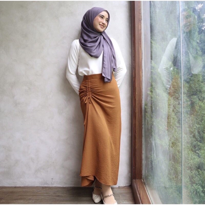 SKIRT CRINKLE ROK TALI SERUT BAHAN PREMIUM