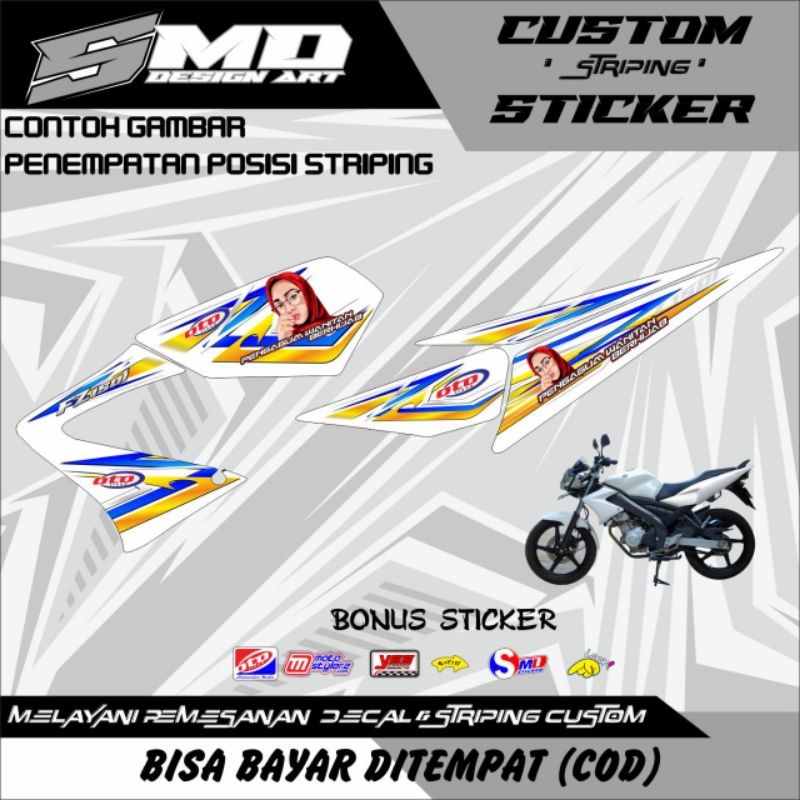 STRIPING VIXION LAMA VARIASI STICKER VIXION OLD WANITA HIJAB