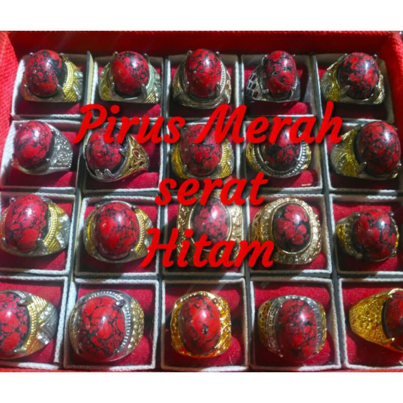 Cincin Batu akik  Pirus Merah Nevada