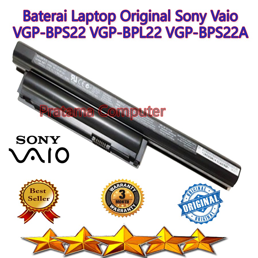 Baterai Laptop Original Sony Vaio VGP-BPS22 VGP-BPL22 VGP-BPS22A