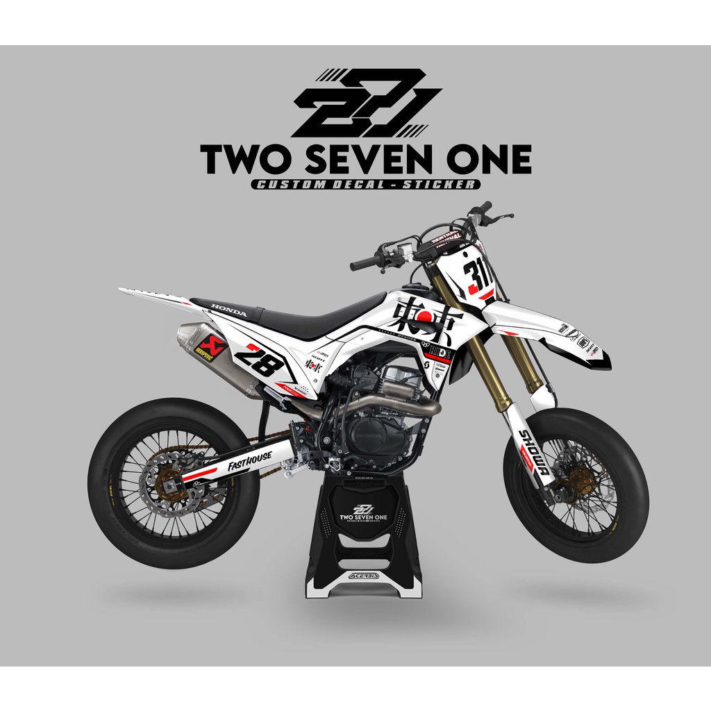 DECAL CRF SUPER GLOSSY PREMIUM - FULL BODY CUSTOM VARIASI PUTIH JEPANG