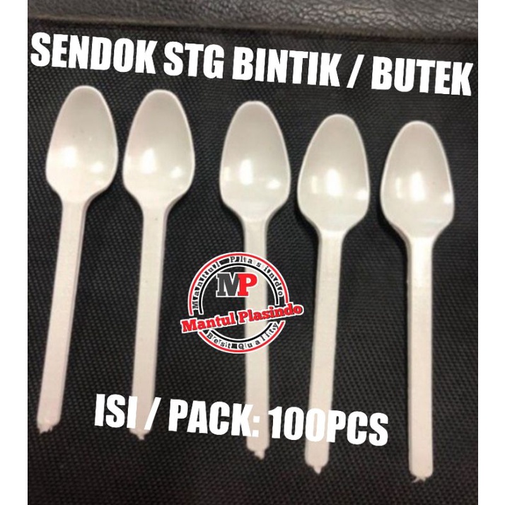 isi 100pcs Sendok Stg Bintik / Sendok Teh Butek