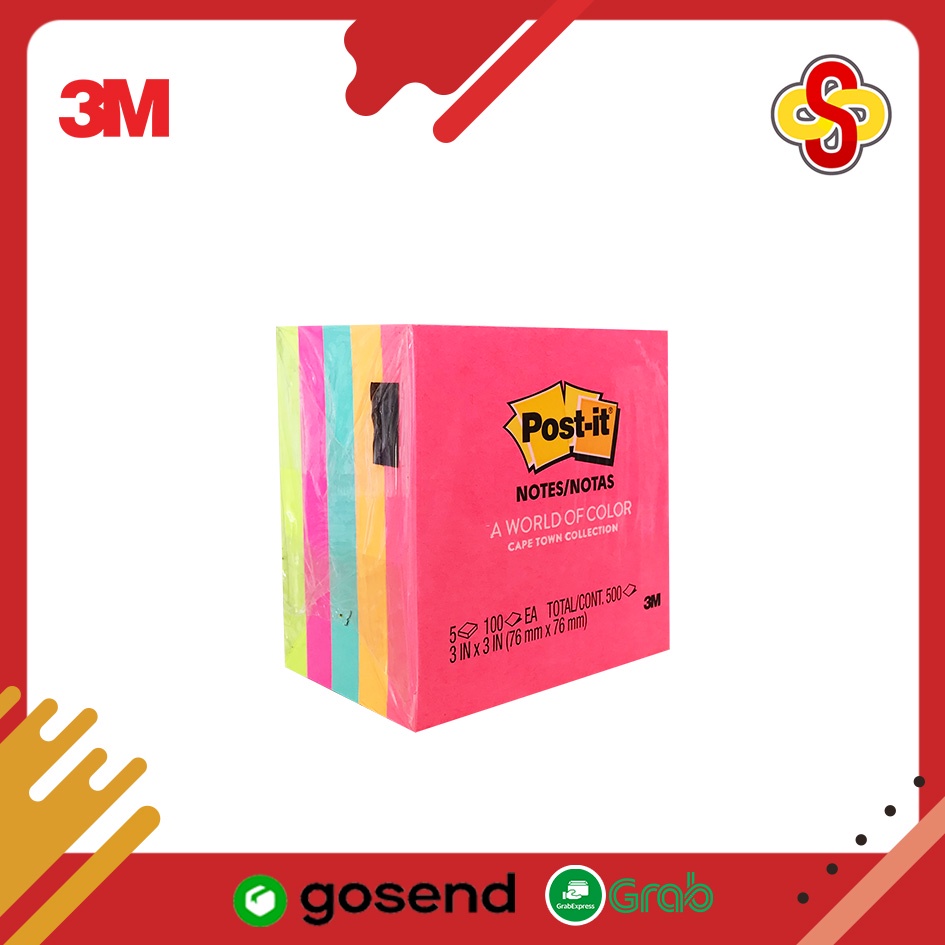 Sticky Notes / Kertas Memo Post-it 3M 654 5 Warna