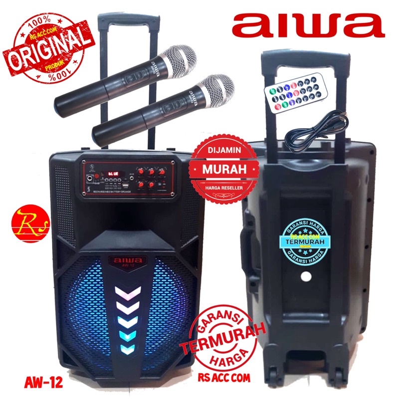Speaker Portable Aiwa 12 Inch Bluetooth Usb Cocok Buat Meeting Karaoke