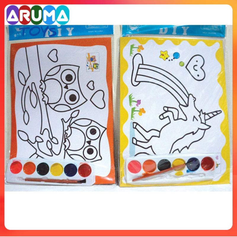 mewarnai cat air jumbo, mainan edukasi,mewarnai cat air jumbo ukuran 19cmx26cm