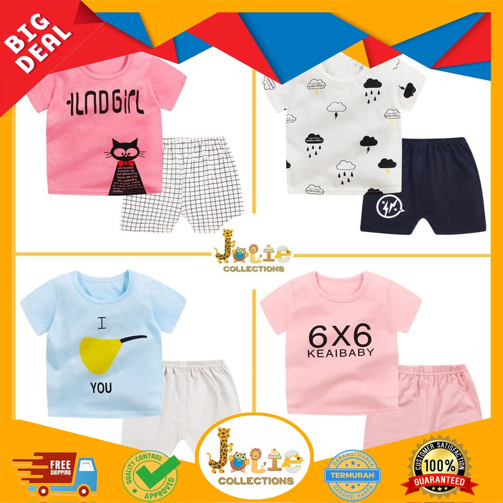 JOLIECOLLECTIONS KAOS  ANAK  IMPORT  SET SET FASHION BAJU  