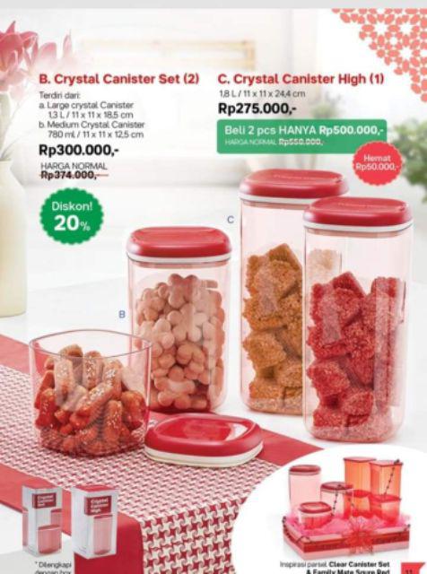 Crystal Canister Gold Atau Merah Ecer 1pc