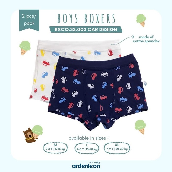 Makassar ! Celana Dalam Boxer Anak Laki-Laki ARDENLEON Car Design ( 2 PCS )