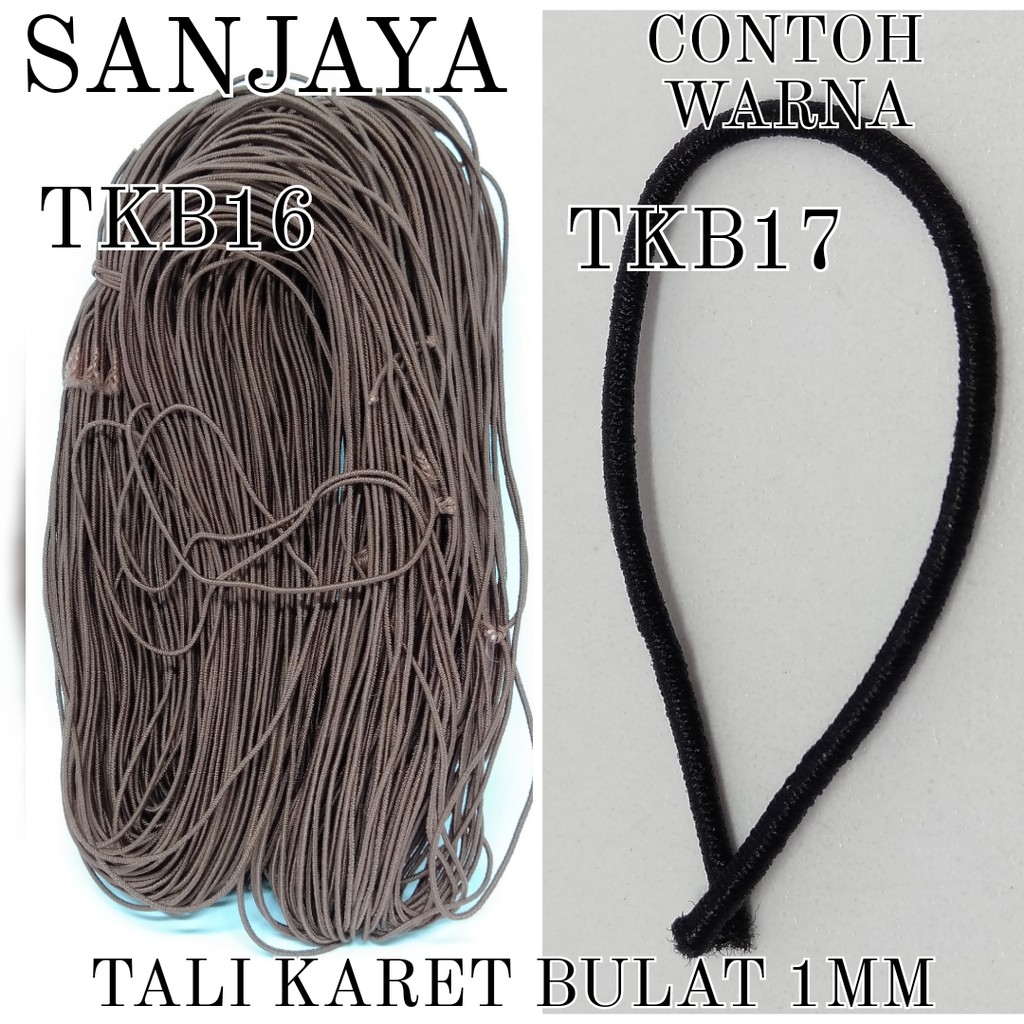 TALI KARET ELASTIS / TALI GELANG KARET / TALI ELASTIS BULAT WARNA WARNI / TALI KARET BULAT 1MM