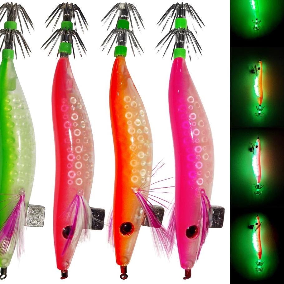 ♣ Umpan Pancing Cumi Premium Superline size 3.0 - Harga 1 bks isi 4 pcs - Umpan Udang-udangan Premiu