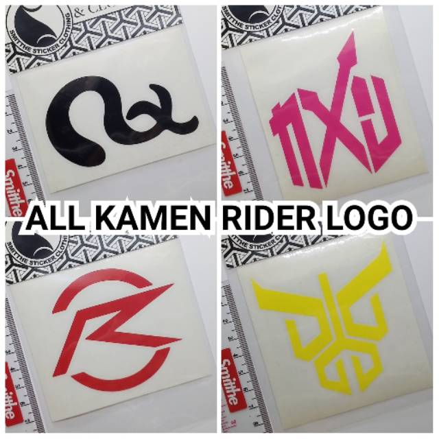 1 pc Stiker Kamen Rider Logo Cutting Sticker Kamenrider Black RX Zi O Decade Ryuga Drive Build